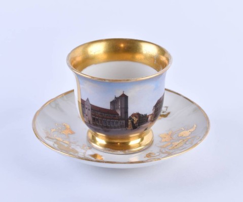 Biedermeier view cup KPM Berlin