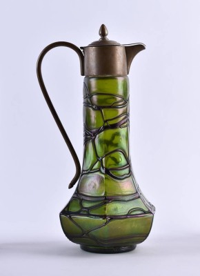 Jugendstil Weinkaraffe Palme König um 1900