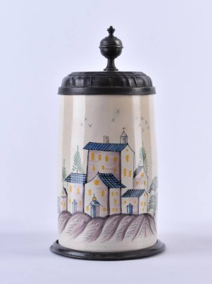 Thüringer Fayence-Walzenkrug 18. Jhd.