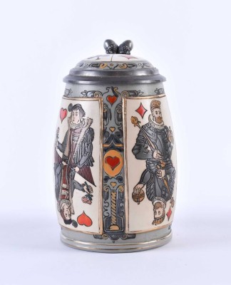 Villeroy & Boch Mettlach Spielkartenkrug um 1900