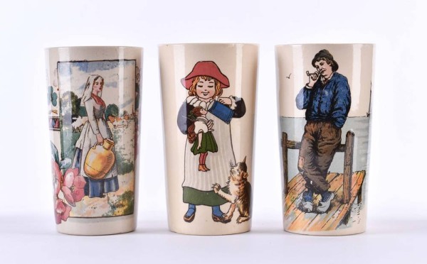 3 mugs Villeroy & width Mettlach around 1900