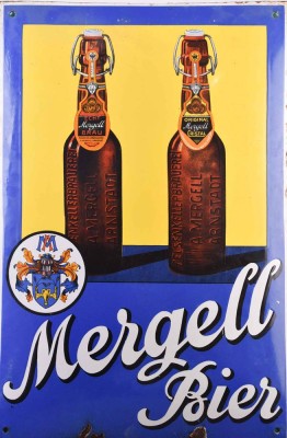 Old enamel sign Mergell width
