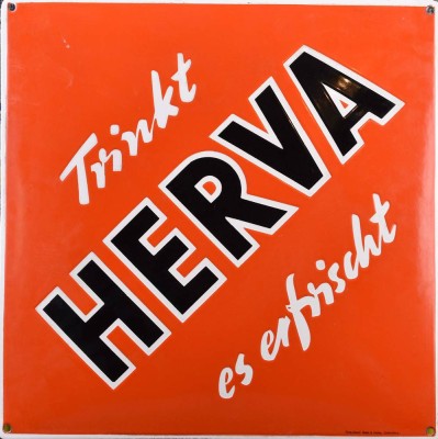 Old enamel sign Herva