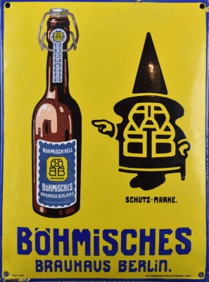Old enamel sign Böhmisches Brauhaus Berlin