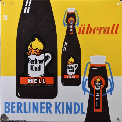 altes Emailleschild Berliner Kindl