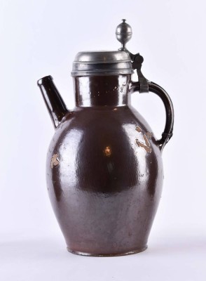 Large Saxon spouted jug, circa 1787