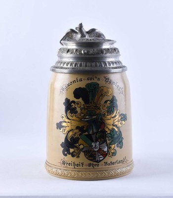 Student beer mug Mettlach Saxonia around 1900