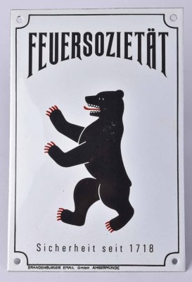 Old enamel sign Feuersozietät