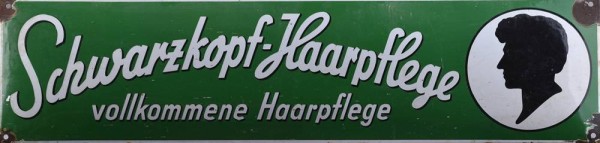 altes Emailleschild Schwarzkopf-Haarpflege