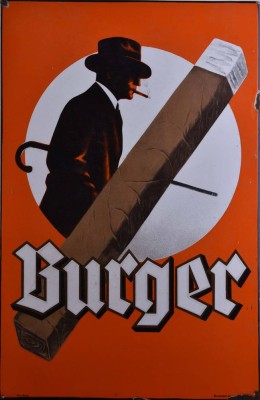 altes Emailleschild Burger