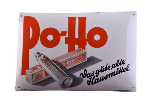 altes Emailleschild POHO