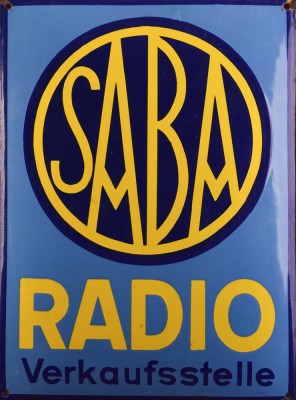 Old enamel sign SABA Radio