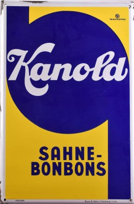 altes Emailleschild Kanold Sahnebonbons