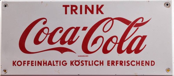 Old enamel sign Coca Cola