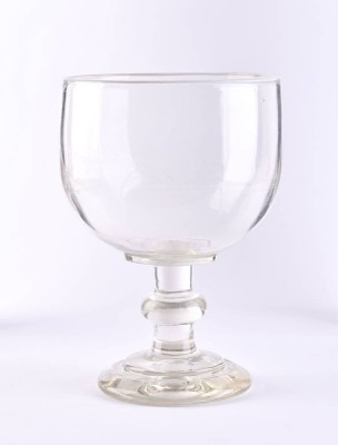übergoßes Weißrandglas 19. Jhd.