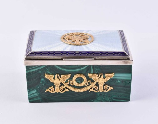 Malachite lidded box Russia
