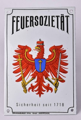 Altes Emailleschild Feuersozietät