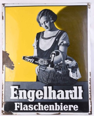altes Emailleschild Engelhardt Flaschenbiere