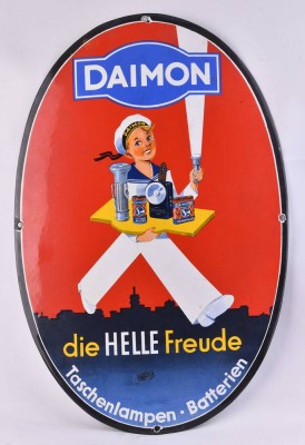 altes Emailleschild DAIMON