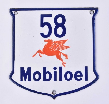 altes Emailleschild Mobiloel, 58