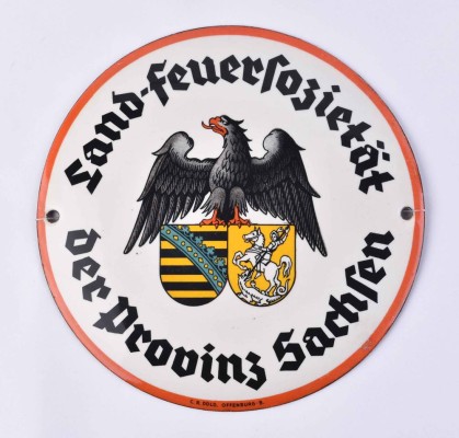 Old enamel sign Land Feuersozietät