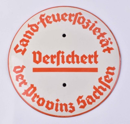 Old enamel sign Land Feuersozietät