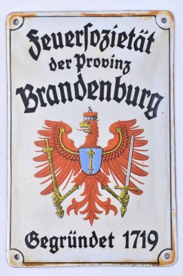 Old enamel sign Feuersozietät