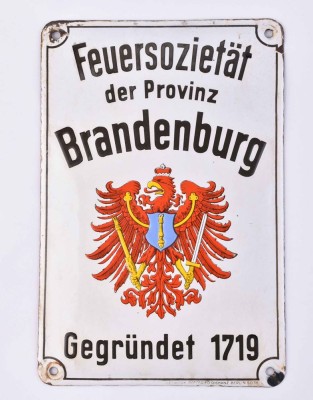 Old enamel sign Feuersozietät