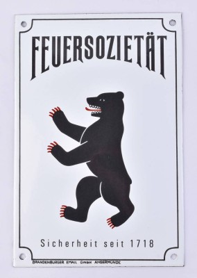 Old enamel sign Feuersozietät