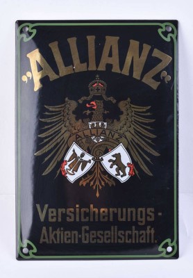 altes Emailleschild Allianz