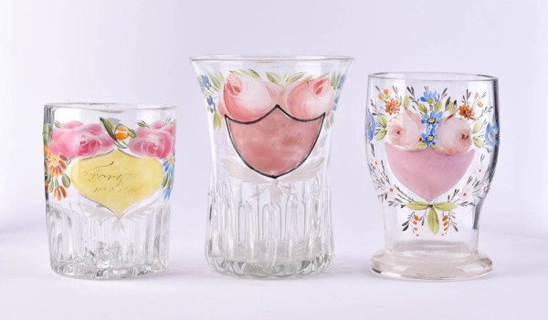 Konvolut Biedermeier Andenkengläser