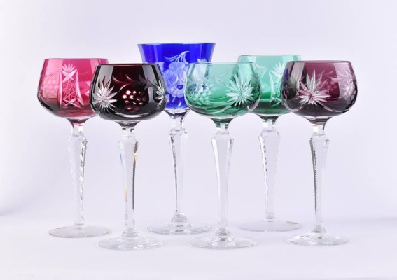 A group of wine glasses