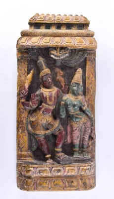 Wood relief of two Indian deities- India probably 1st half 20th century