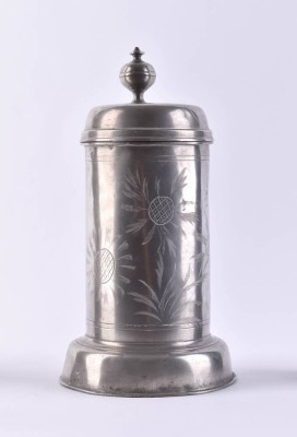 Roller pewter jug, circa 1800