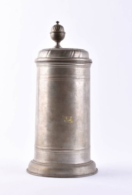Roller pewter jug, circa 1809