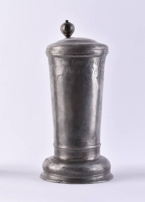 Handwerker- Zinnkrug um 1753