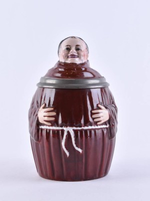 Figurine jug as a smiling monk, circa 1900