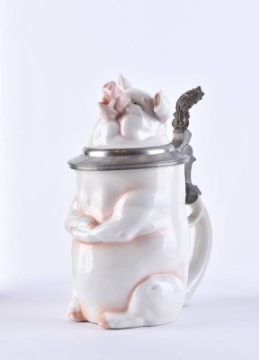 Figurative Schierholz beer stein, late 19th century