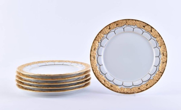6 Kuchenteller Meissen Pfeifferzeit