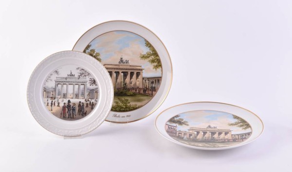 3 Ansichtenteller KPM Berlin