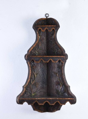 Art Nouveau corner wall shelf
