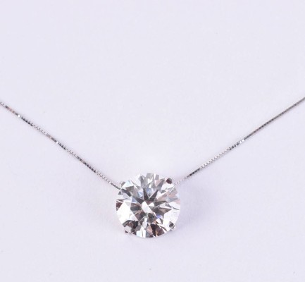Kette mit Brillant- Solitäranhänger 4,00 ct