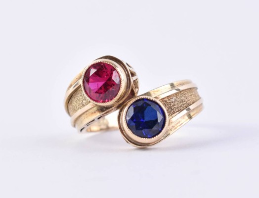 Sapphire and ruby ring