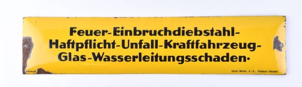 Old enamel sign