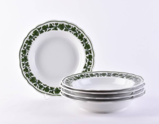 5 Meissen soup plates