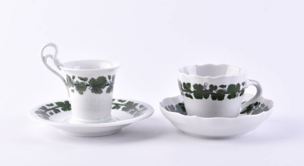 2 demitasse cups with saucer Meissen