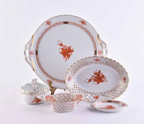 A group of Herend Appononyi Orange