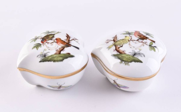 Pair of Herend lidded jars