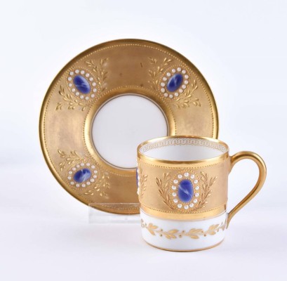 Limoges Juwelentasse mit Untertasse