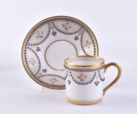 Limoges Juwelentasse mit Untertasse